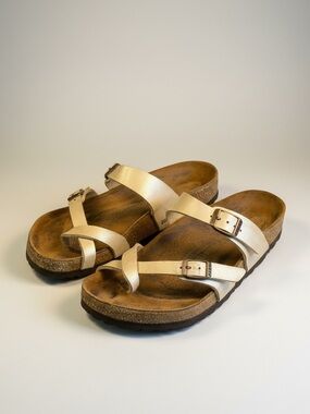 Birkenstock Mayari Shimmery Graceful Pearl Adjustable Crosscross 37 Us 6/6.5